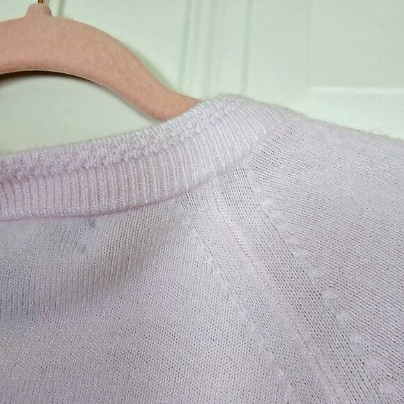 VINTAGE DESIGNERS ORIGINALS LUXELON BABY PINK CARDIGAN Size PM - Picture 4 of 6